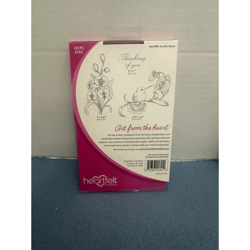 Heartfelt Creations Botanic Orchid Stamp & Die Set Lot HCPC-3743 3744 HCSD1-2006